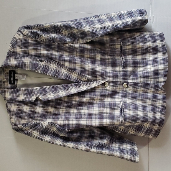 SAG HARBOR PLAID BOYFRIEND BLAZER. - Picture 4 of 10